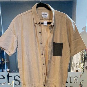 MENS ROMPER JACK ROMPER - Tan Jacquard Jumpsuit SIZE XL